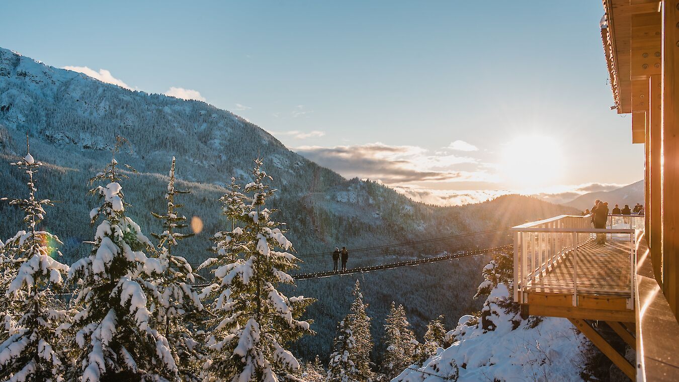 Attractions Sea to Sky Gondola, Summit, Winter, suspension bridge