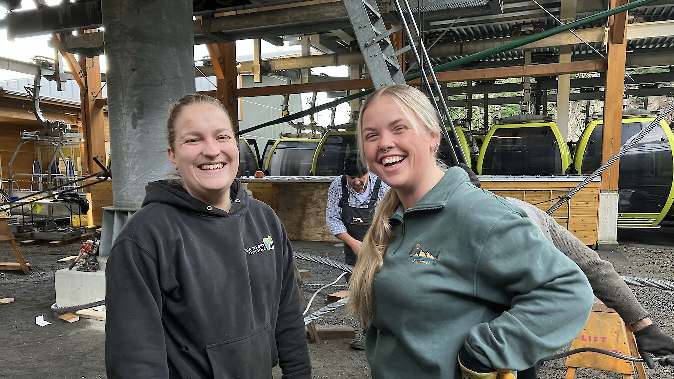 The Sea to Sky Gondola team during haul rope shortening