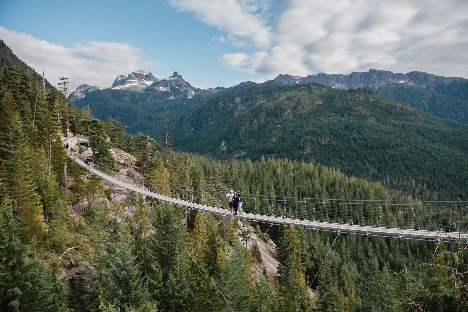 Suspension Bridge with gorgeous views of Sky Pilot Mountain