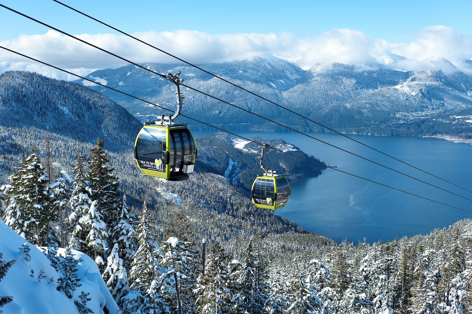 Sea to Sky Gondola views of Howe Sound Winter